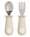 SINYA 專業研發系列｜兒童矽膠短手柄不鏽鋼叉勺組 (316/304 食品級不鏽鋼 / 專為幼兒抓握設計 / 防滑矽膠手柄 / 寶寶自主進食練習餐具)